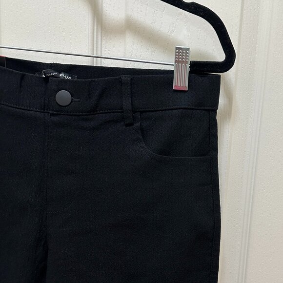 New Mario Serrani Women's Textured Pull On Pant Size M Black Tummy Control - Picture 5 of 14